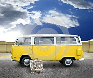 Vintage yellow van photo