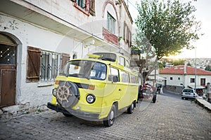 Vintage yellow van