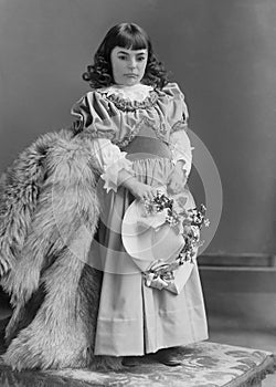 Vintage Young Girl Portrait, Studio Photography