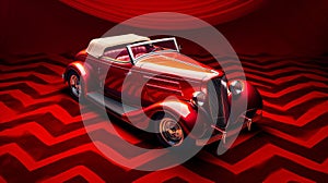 Vintage1930s roadster hotrod car on a colorful background, AI-generated.