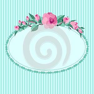 Vintages roses oval frame