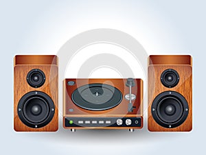 Vinyl disc player vector illustration