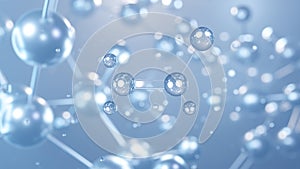 vinyl chloride molecular structure 3d, flat model, organochloride, structural chemical formula view from a microscope