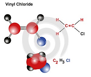vinyl chloride molecule. ÃÂ±t is also called vinyl chloride monomer photo