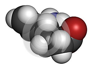 Vinyl chloride, polyvinyl chloride PVC plastic building block. Skeletal formula....