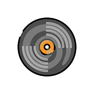 Vinyl disc icon, vector illustration