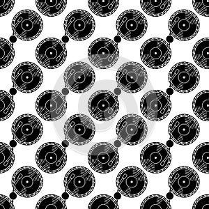Vinyl disc player pattern seamless vector
