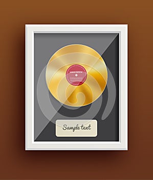 Vinyl disk retro design music award eps 10