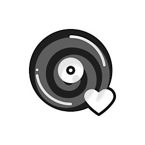 Vinyl line icon. Favorite song. Vinyl record disco dance nightlife club DJ disk party theme. Sign and symbol. Vector