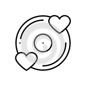 Vinyl line icon. Favorite song. Vinyl record disco dance nightlife club DJ disk party theme. Sign and symbol. Vector