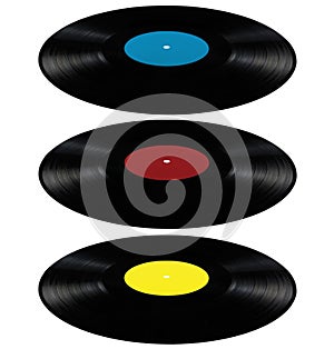 Vinyl lp record album disc long play disk red blue