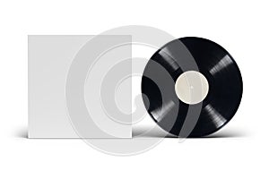 Vinyl LP record with cardboard cover on white background