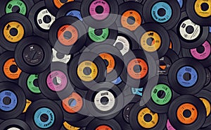 Vinyl music records background