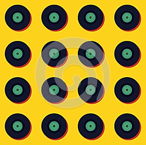 Vinyl music retro vintage seamless pattern background