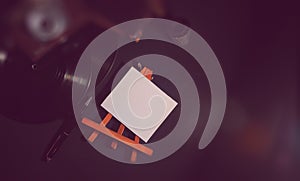 Vinyl plate and retro camera