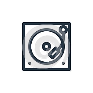 vinyl player icon vector from vintage concept. Thin line illustration of vinyl player editable stroke. vinyl player linear sign