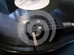 Vinyl player. The plate is on vinyl player