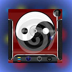 Vinyl player with plate