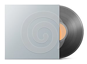 Vinyl record in blank cover envelope