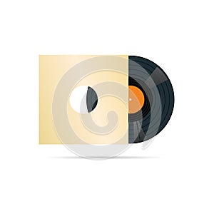 Vinyl record in blank cover vector illustration