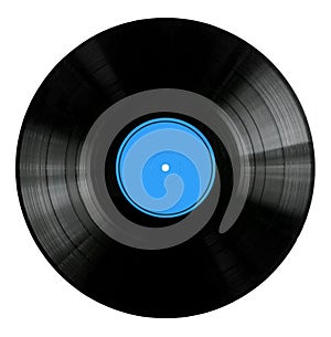 Vinyl Record with Blue Label