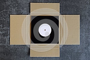 Vinyl record cardboard mailer shipping box