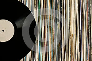 Vinyl record on a collection of albums