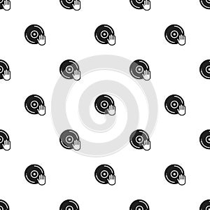 Vinyl record disco dance nightlife seamless pattern.