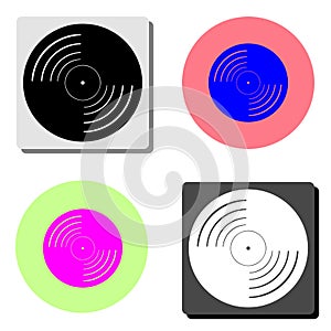 vinyl record. flat vector icon