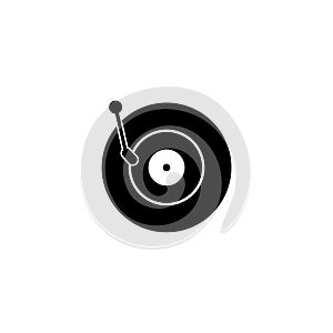 Vinyl record icon. Gramophone vinyl record symbol isolated on white background