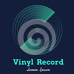 Vinyl record music vector with dark background graphic
