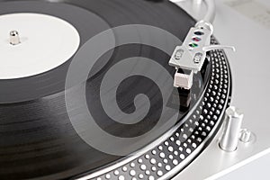 Vinyl record on the player
