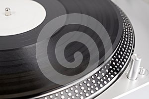 Vinyl record on the player