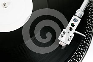 Vinyl record on the player