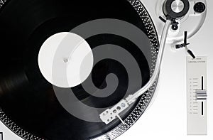 Vinyl record on the player