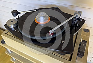 Vinyl Record Player with arm and stylus