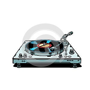 Vinyl record player. isolate on white background