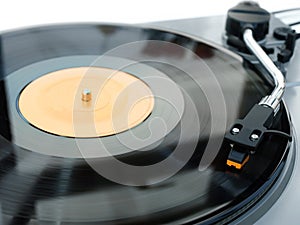 Vinyl record player and stylus photo