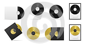 Vinyl record realistic set