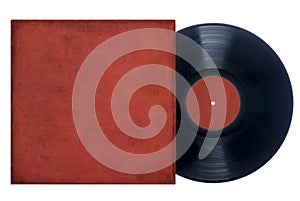 Vinyl Record with Red Sleeve