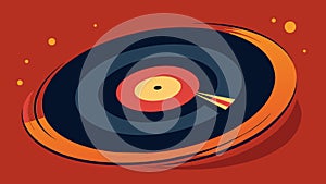 The vinyl record spins at a steady pace creating a hypnotic effect as it rotates. Vector illustration. photo