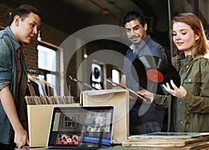 Vinyl Record Store Music Shopping Old school Classic Concept