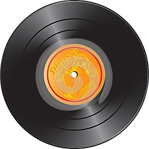 Vinyl record with summer hits