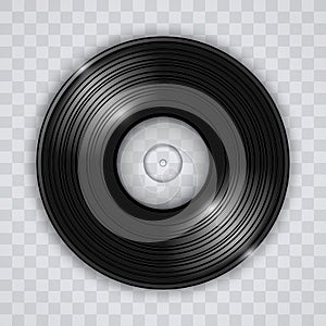 Vinyl record transparent effect vector photo