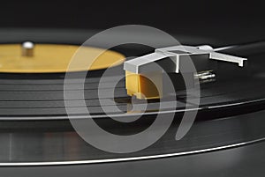 Vinyl record on turntable