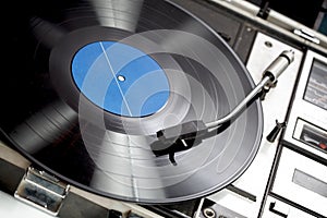 Vinyl record on turntable