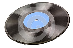 Vinyl record on white