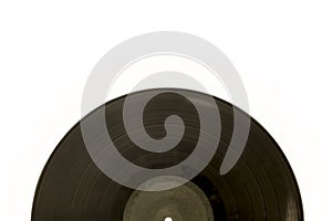 Vinyl record on white