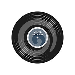 Vinyl record on a white background. Music retro icon, vintage logo vector