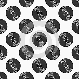 Vinyl records seamless pattern. Music endless background. Creative, luxury style.